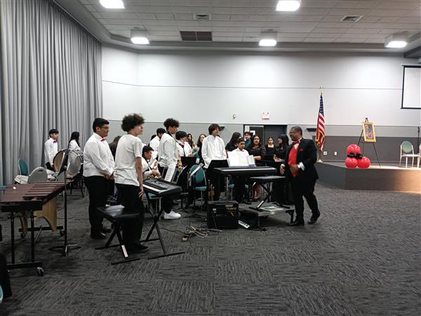 The band playing